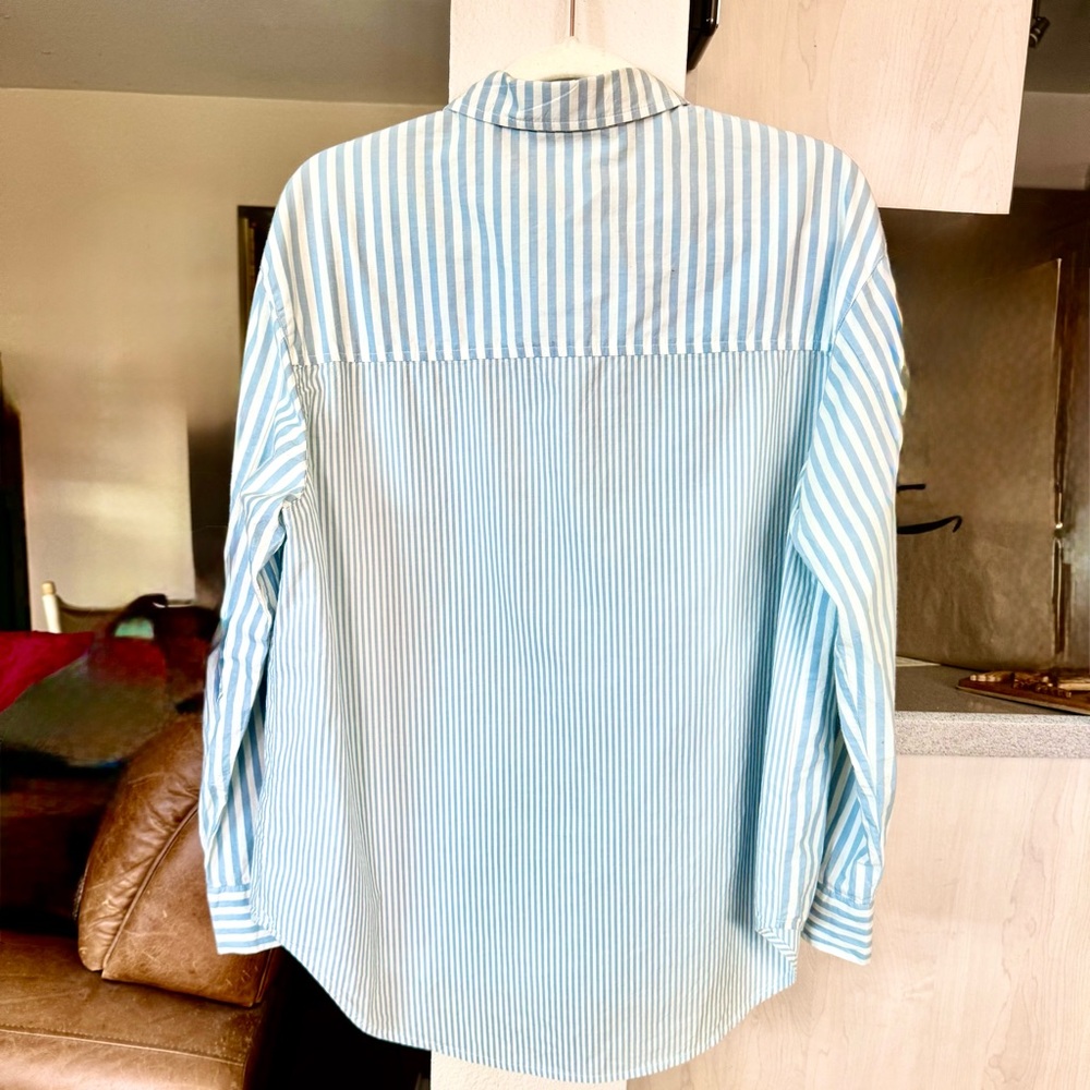 Pistola Striped Button-Down in Sky Blue — Size Small - Picture 7 of 12